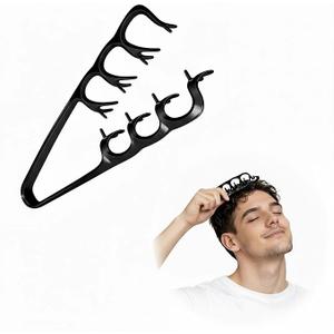 10-Finger Root Lifting Texture Hair Comb for Women & Men, Volumizing Scalp Shower Comb with Flexible Nylon Teeth, Wet & Dry Hair Tool for Fuller Looking Volume（Black）3-Pack
