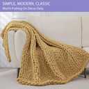 Bigacogo Chunky Knit Throw Blanket for Couch, 40x40 inches, 100% Hand Knitted with Thick Jumbo Chenille Yarn, Cozy Soft Large Rope Knot Cable Crochet Blankets for Sofa Bed Living Room, Goldenrod