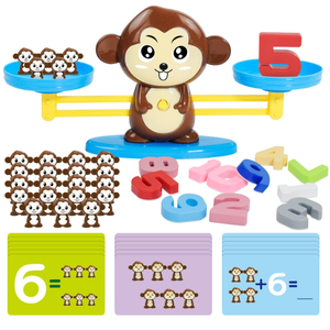 BAKAM Monkey Balance Scale Toy, Number Counting Blocks Games, Montessori Math Games for Kids 5-7, Preschool Kindergarten Learning Activities, STEM Educational Toys for 3+ Year Old 