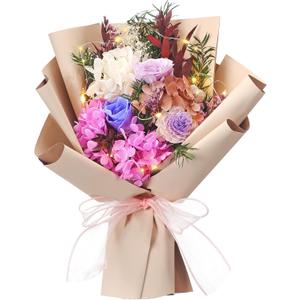 Preserved Flowers Bouquet Graduation Flowers Bouquet Gift Forever Natural Real Roses Gifts for Teacher Student Birthday Anniversary Wedding Home Decor(Brown,Classic)