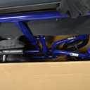 Medline Lightweight Foldable Transport Wheelchair with Handbrakes and 12-Inch Wheels, Blue Frame, Black Upholstery