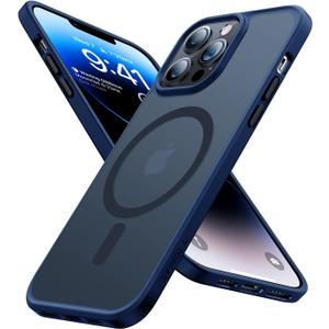 TORRAS Stronger Magnetic for iPhone 13 Pro Case, 12FT Military Grade Drop Tested, Compatible with MagSafe, Slim Protective Matte Silicone for iPhone 13 Pro Phone Case, Translucent Blue