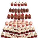 7 Tier Cupcake Stand, Square Cupcake Tower for 160 Cupcakes, Acrylic Cupcake Display Stand for Dessert Table