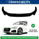 Front Bumper Lip Compatible with Audi A5 S5 4-Door Sportback (Gloss Black, A5 S5 2021-2024 8W6)