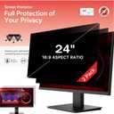 bersem Pack of 2 24 Inch Computer Privacy Screen for 16:9 Ratio Monitors, Anti-Glare, Blue Light Filter, Removable, UV-Blocking