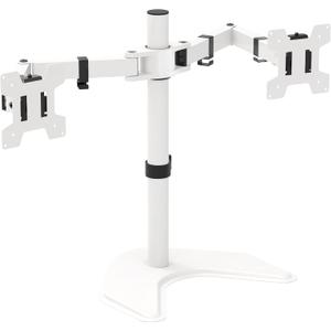 WALI Dual Monitor Stand, Free Standing Desk Mount for 2 Monitors up to 27 inch, 22 lbs. Weight Capacity per Arm, Fully Adjustable with Max Mounting Pattern 100x100mm (MF002-W), White WALI Dual Monitor Stand, Free Standing Desk Mount for 2 Monitors up to 27 inch, 22 lbs. Weight Capacity per Arm, Fully Adjustable with Max Mounting Pattern 100x100mm (MF002-W), White