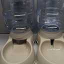 2 Pack Automatic Cat Feeder and Water Dispenser in Set Pet Food Bowl for Small Medium Dog Pets Puppy Kitten Big Capacity 1 Gallon x 2 (Cream)