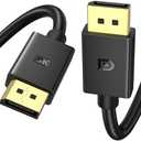 Flexible DisplayPort Cable Version 1.4, Standard DP Cable Supports DP 1.4/1.2, 8K60 4K240/144 2K360/240, HBR3 32.4Gbps HDR HDCP DSC FreeSync G-Sync DLSS for Gaming Monitor, NVIDIA AMD Graphics (10ft) Pack of 2