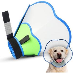Hard & Heavy Plastic Dog Cone Collar Alternative for Large Dogs, Comfortable Pet Neck Head Protective Cone Anti-Lick, Adjustable Elizabethan Recovery Collar Cone of Shame for Healing