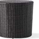 Christopher Knight Home Keaton Wicker Barrel Side Table, Multibrown 16.75 inches high x 17.5 inches wide 17.5 inches deep