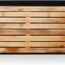 Metal Large Rectangular Planter Box, Rectangle Outdoor Planter for Patio, Porch, Modern Long Planter Boxes for Outdoor Plants, with Drainage Holes (32" L x 15" W x 16" H, Walnut Wood Grain)