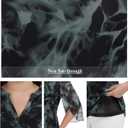 Betu Women's Plus Size Tops 3/4 Ruffle Sleeve Casual Work Mesh Blouses Printed Tunics Shirts (XXL)