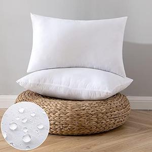 EMEMA Outdoor Pillow Inserts Waterproof Throw Pillow Premium Fluffy Decorative Cushion Rectangle Inner Soft for Patio Furniture Garden Sleeping Bed Couch Sofa Bedroom 12x18 Inch