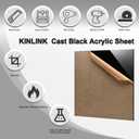 KINLINK 24x36 Plexiglass Sheets 1/8 inch Thick - 3mm Black Cast Acrylic Sheet, Plastic Board Polycarbonate Sheet for DIY Project, Craft, Table Top, Acrylic Sign and Wedding Invitation 2 Pack