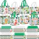 Silkfly 60 Pcs Safari Goodie Bags Animal Gift Bags Non Woven with Handles Jungle Safari Themed Birthday Party Favors
