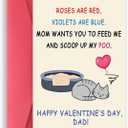 4 x Funny Cat Valentines Day Gifts for Cat DadCute Cat Valentines Day Cards, Cat Valentines Gifts for Husband, Cat Vday Cards (AM-381)