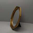 Vintage Wall Mirror, Black Octagon Framed Mirror with Oval Center, Gothic Wall Decor for Bathroom Living Room Hallway Entryway Vanity, 13.5 x 16.5 Inch