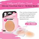 Hollywood Fashion Secrets Silicone CoverUps Size 2 - Nipple Covers for Women, Pasties Nipple Covers, Reusable Sticky Boobs Concealers, Self Adhesive, Medium Shade, 1 Pack (Beige, M)