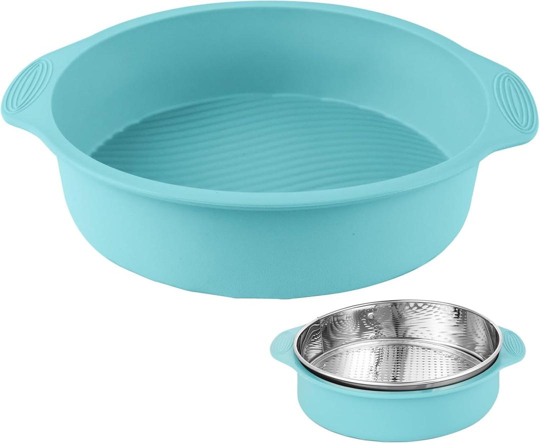 10 Inch Round Silicone Cheesecake Pan Protector Leakproof Springform Pan Protector for Water Bath Baking, BPA Free Food Grade Silicone, Fits 10 Springform Cake Pans