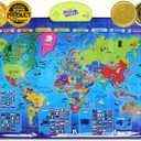BEST LEARNING i-Poster My World Interactive Map - Educational Talking Toy for Kids of Ages 5 to 12 Years Old