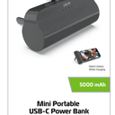 Mini Portable USB-C Power Bank 2 Phone Charges 5000 mAh
