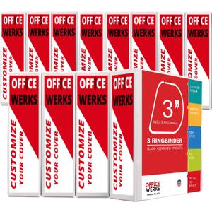 3 Ring Binder, Professional Angle D Ring Vinyl 3 Inch, Presentation Folder for Standard Pages 8.5 x 11 with Pockets, Crystal Clear View White (12 Pack) for Office Supplies