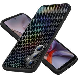 jioeuinly Case Compatible for Samsung Galaxy S23 FE Phone Case Cover TPU Soft Silicone 3D Colorful Laser Reflection Black