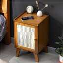 Bamboo Bedside Table, Side Table Cabinet,Storage Cabinet, Suitable for Living Room, Bedroom, Office, Easy to Assemble