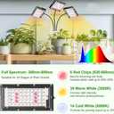 LBW Grow Light with Stand, Tri-Head LED Plant Light for Indoor Plants, Full Spectrum 150 LEDs, 3/6/12H Timer, 6 Dimmable Levels, 3 Switch Modes, Adjustable Tripod Stand 15-63 inches