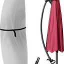 Patio Umbrella Parasol Cover for 7.5ft to 11.5ft Offset Umbrella, 600D Waterproof Outdoor Offset Umbrella Cover with Zipper and Rod, Fits Cantilever Offset Umbrella, Light Grey