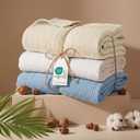 Bedsure 100% Cotton Muslin Blanket King Size for Bed - 4-Layer Breathable and Lightweight Thin Soft Summer Gauze Muslin Blanket for Adults, Blue, 108x90 Inches
