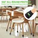 16PCS Extra Small Chair Leg Floor Protectors, Chair Leg Protector for Hardwood Floors, Metal Bar Stool Floor Protectors Chair Leg Caps, Round Felt Furniture Pads Chair Sliders(Black,Fit 0.55"-0.75")