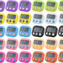Weewooday 30 Pcs Magnetic Digital Timers for Classroom Multi Function Electronic Kitchen Timer Large Digits Countdown Stopwatch Loud Alarm for School Learning Cooking Study Work Game (10 Colors)