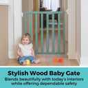 Toddleroo LuxeCraft Wood Baby Gate; 25.25"-39.25" Wide, 30" Tall, Green