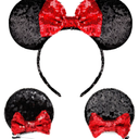 Mouse Ears Bow Headbands Mice Sequin Ears Headbands for Girls Women Adult Kids, Mouse Ears Clip for Glitter Party Princess Decoration Cosplay Birthday Christmas Party