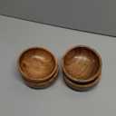 Soup Bowl Acacia Wood Set of 4 For Soups and Pastas, Oven, Wood Bowl Hand- Carved (4" X 4" X 1.5")