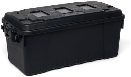 Plano Storage Trunk, Black, Medium, Lockable Storage Box, Airline Approved Sportsman Trunk, Hunting Gear and Ammunition Bin, Heavy-Duty Containers for Camping, 68-Quart