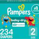 Pampers Diapers - Baby Dry - Size 2, 234 Count, Absorbent Disposable Infant Diaper (Packaging May Vary)