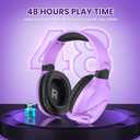 WolfLawS Wireless Gaming Headset with Noise Canceling Microphone for PS5, PC, PS4, 2.4G/Bluetooth Gaming Headphones with USB and Type-c Connector, Wired Mode for Controller (Purple)