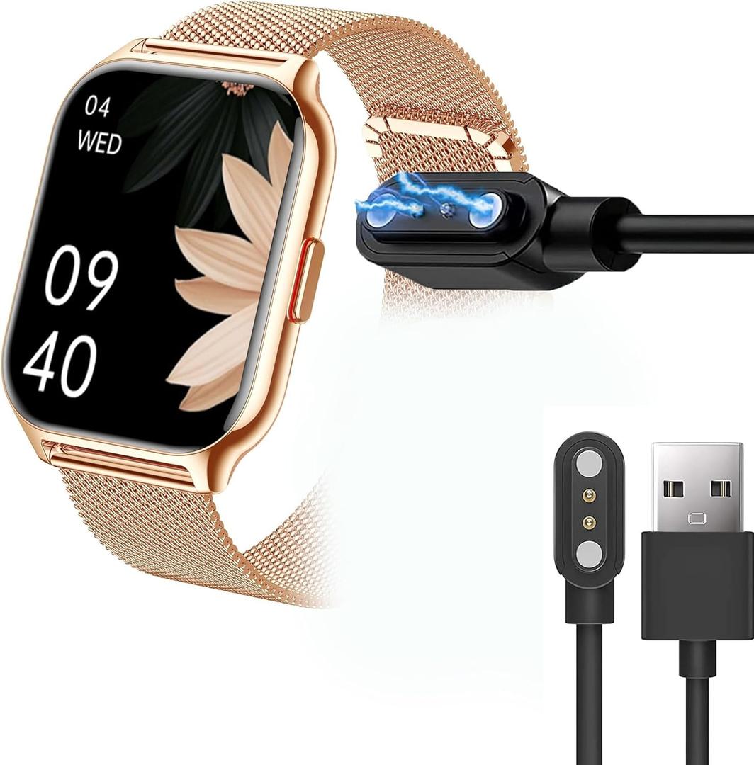 Compatible with ZOSKVEE Smart Watch Charger, Lamshaw Magnetic USB Charging Cable Replacement Charger Compatible for ZOSKVEE P95 2.01 Inches Smart Watch/Popglory P95 2.01'' Smartwatch (Black)