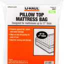 U-Haul Pillow Top Full Mattress Bag  Moving & Storage Cover for Mattress or Box Spring  94 x 54 x 17