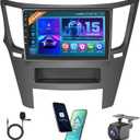 Hikity Android Car Stereo for Subaru Legacy Outback 2010-2014 Radio 2+64GB 9 Inch Touchscreen Car Radio Wireless Carplay Android Auto Support GPS Navigation WiFi Bluetooth FM EQ Backup Camera