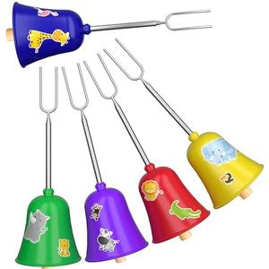 S'mores Stick Kit – 32 Inch Marshmallow Roasting Sticks with Colorful Hand Guards – 5-Pack Telescoping Campfire Skewers for Kids – Heat-Resistant Safe Set for Fire Pit, BBQ, Camping – Fun Gift Idea, Set of 2