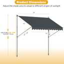 Manual Retractable Awning, 78"118" Outdoor Sunshade Shelter | Outdoor Patio Awnings, Angle & Height Adjustable, No Drill, Crank Handle Suitable for Patios, Balcony and Backyards