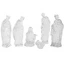 Beeveer 6 Pcs Clear Resin Christmas Nativity Scene Figure Set 7.25 Inch Christmas Scenario Interior Decoration, Small Figure Nativity Scene, Can Be Used as Home Desktop Decor Stand Religious Gift