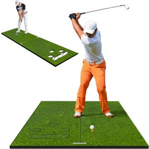 Dual-Mode Golf Hitting & Putting Mat 1.0/1.2in Indoor Outdoor Practice Turf