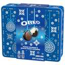 OREO Fudge and White Fudge Covered Chocolate Sandwich Cookies, Holiday Cookies, 1.02 lb Tin (EXP 02/17/26)