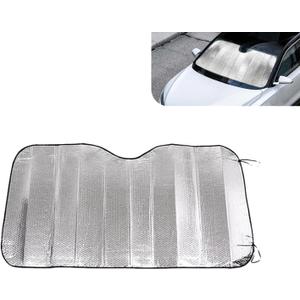 Car Windshield Sunshade, Keep Car Cool Heat-insulating Cover, Foldable Portable Interior Anti-aging Protection Sun Cover, for Most Cars Summer Accessories (Silver #55.1" x 27.5 ")