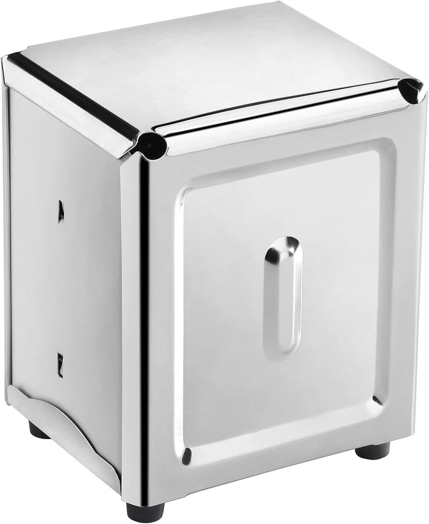 New Star Foodservice 24043 Stainless Steel Short Napkin Dispenser, 3.875 by 4.75 by 5.5-Inch