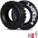 RUTU 4.10-6 Tire Go Kart Wheels and Tires Set 4.10/3.50-6 Tire and Inner Tube for Gorilla Cart Wagon Lawn Mower ATV Quad 4 Wheeler Mini Bike Snow Blower with TR87 Bent Valve Stem Heavy Duty 1 Set